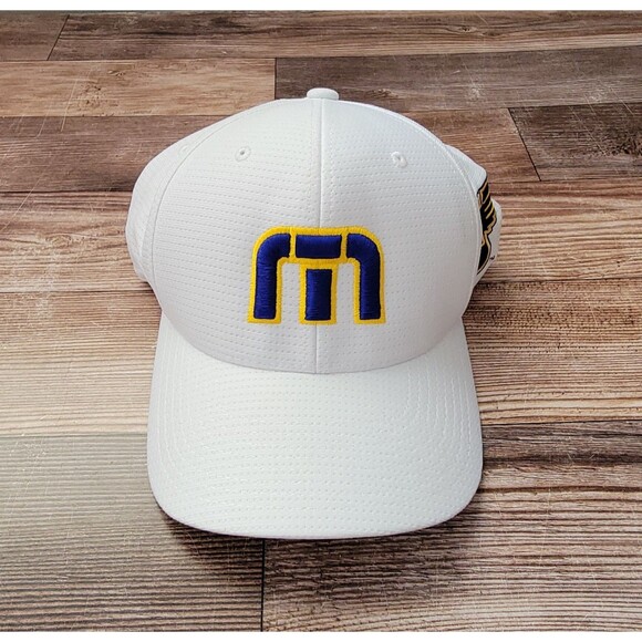 Travis Mathew Flexfit Hat Size L - XL St. Louis Blues Embroidered White EUC - Picture 1 of 8
